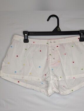 Victorias Secret Size Small Pajama Cotton Shorts Y2K Hearts Dainty Feminine